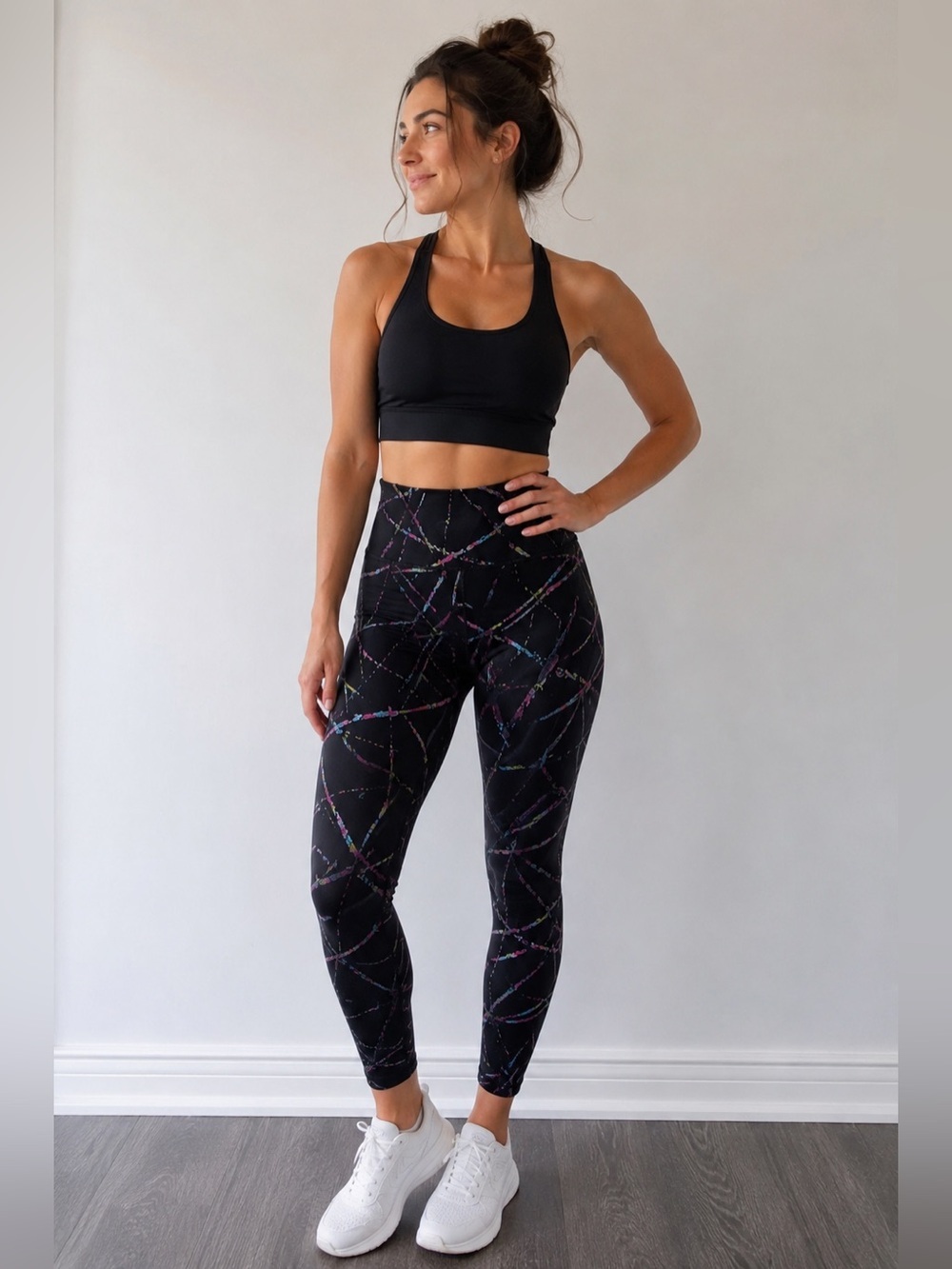Zyia Active High Waisted 7/8 Leggings Women’s Small Black Multicolor